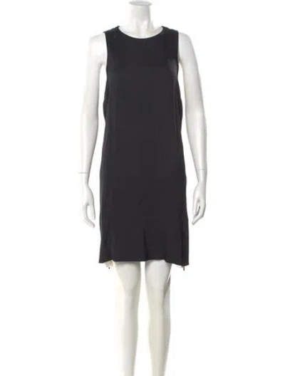 Pre-owned Lisa Perry Scoop Neck Mini Dress In Black