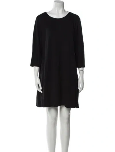 Pre-owned Lisa Perry Scoop Neck Mini Dress In Black