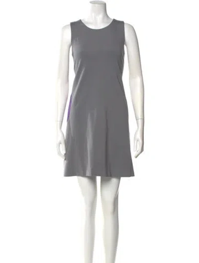 Pre-owned Lisa Perry Scoop Neck Mini Dress In Gray