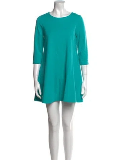 Pre-owned Lisa Perry Scoop Neck Mini Dress In Green