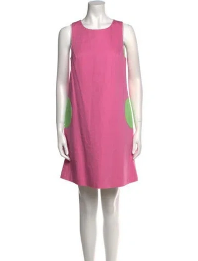 Pre-owned Lisa Perry Scoop Neck Mini Dress In Pink