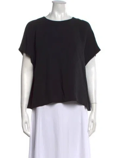 Pre-owned Lisa Perry Silk Crew Neck Top In Black