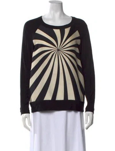 Pre-owned Lisa Perry Silk Graphic Print Top In Black