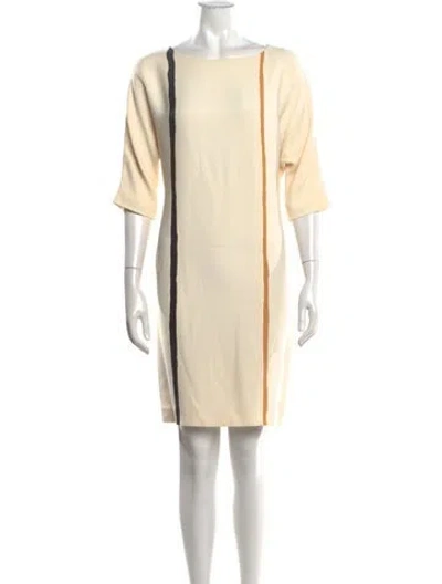 Pre-owned Lisa Perry Silk Knee-length Dress In Neutrals