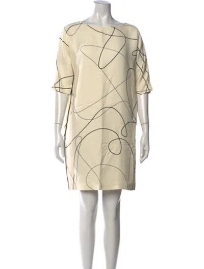 Pre-owned Lisa Perry Silk Mini Dress In Neutral
