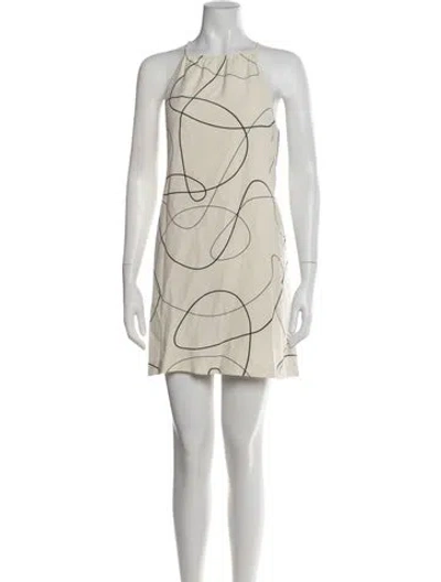 Pre-owned Lisa Perry Silk Mini Dress In Neutrals