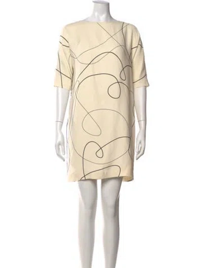 Pre-owned Lisa Perry Silk Mini Dress In Neutrals