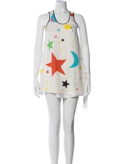 Pre-owned Lisa Perry Silk Mini Dress In Neutrals