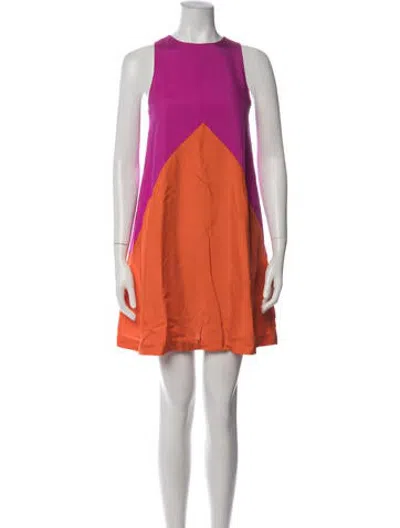 Pre-owned Lisa Perry Silk Mini Dress In Orange/pink