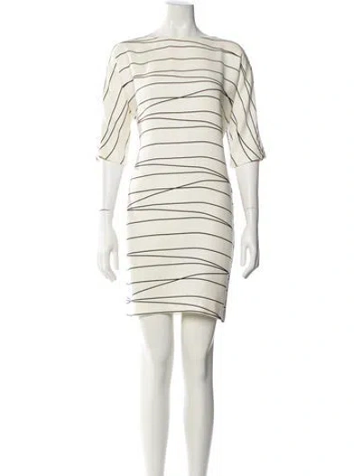 Pre-owned Lisa Perry Silk Mini Dress In White