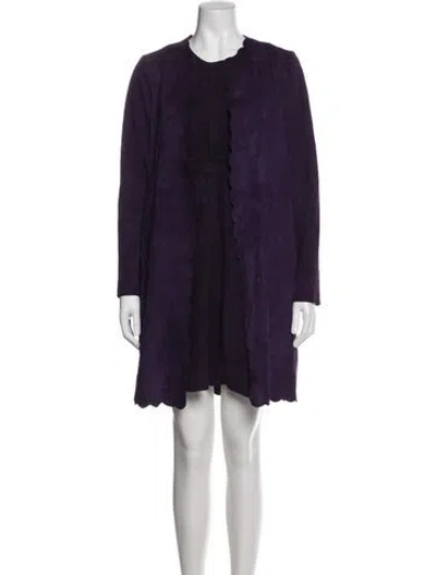 Pre-owned Lisa Perry Suede Dress Set In Purple
