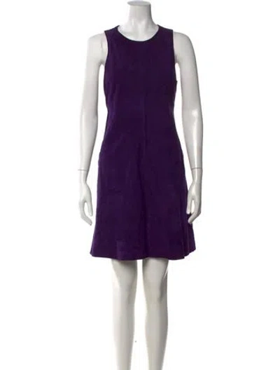 Pre-owned Lisa Perry Suede Mini Dress In Purple