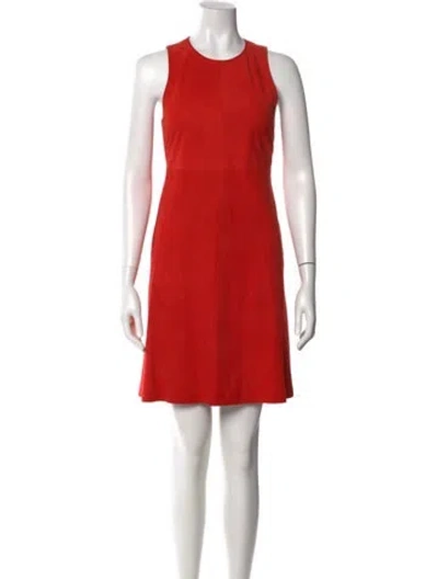 Pre-owned Lisa Perry Suede Mini Dress In Red