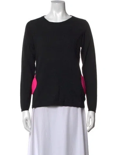Pre-owned Lisa Perry Virgin Wool Crew Neck Sweater In Black