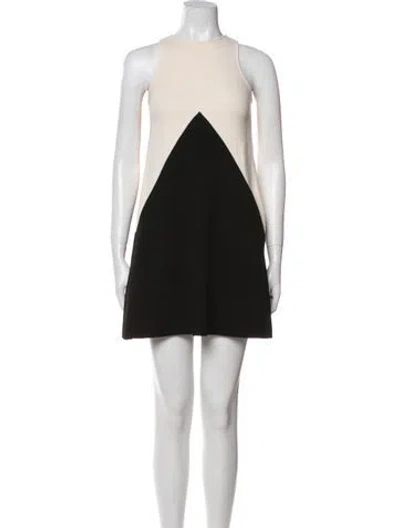 Pre-owned Lisa Perry Virgin Wool Mini Dress In Black