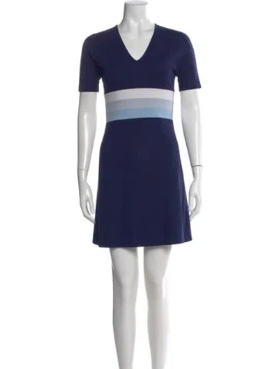 Pre-owned Lisa Perry V-neck Mini Dress In Multi