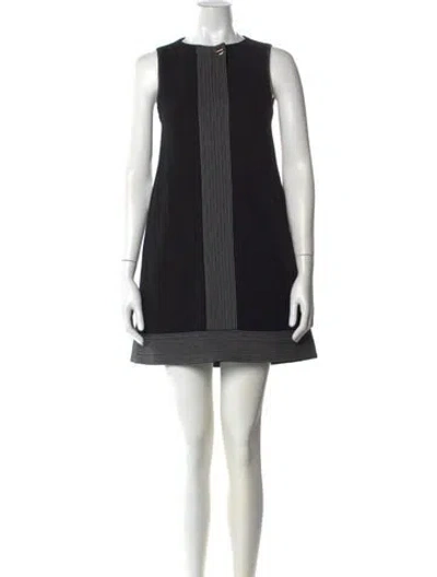 Pre-owned Lisa Perry Wool Mini Dress In Black
