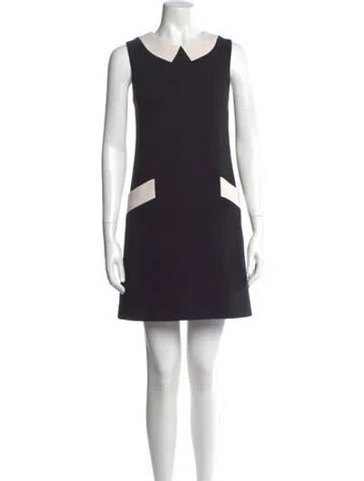Pre-owned Lisa Perry Wool Mini Dress In Black
