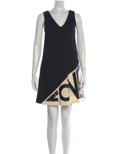 Pre-owned Lisa Perry Wool Mini Dress In Black