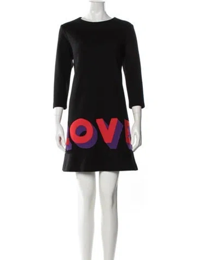 Pre-owned Lisa Perry Wool Mini Dress In Black