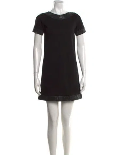 Pre-owned Lisa Perry Wool Mini Dress In Black