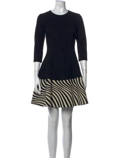 Pre-owned Lisa Perry Wool Mini Dress In Black