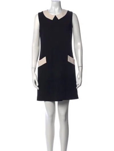 Pre-owned Lisa Perry Wool Mini Dress In Black
