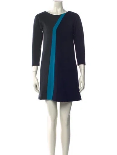 Pre-owned Lisa Perry Wool Mini Dress In Blue