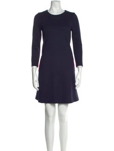 Pre-owned Lisa Perry Wool Mini Dress In Blue