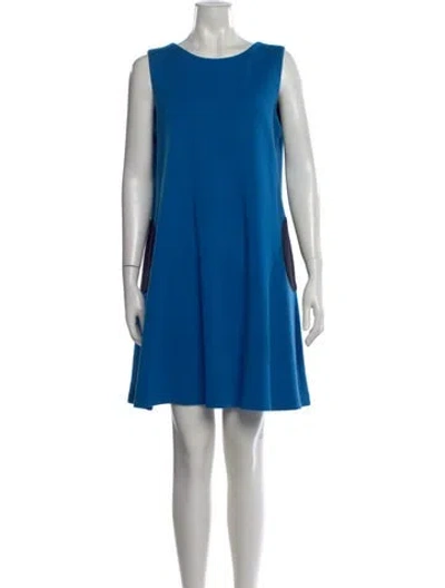 Pre-owned Lisa Perry Wool Mini Dress In Blue