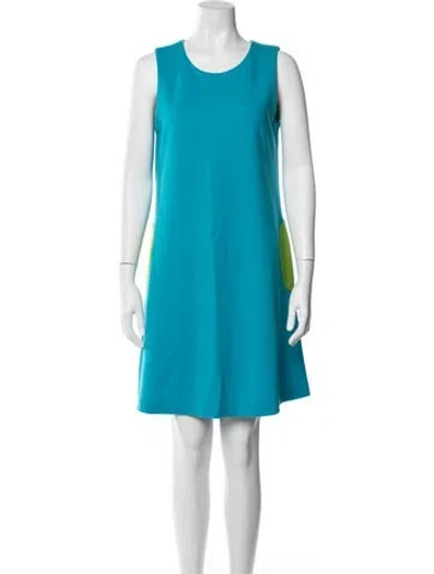 Pre-owned Lisa Perry Wool Mini Dress In Blue