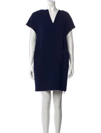 Pre-owned Lisa Perry Wool Mini Dress In Blue