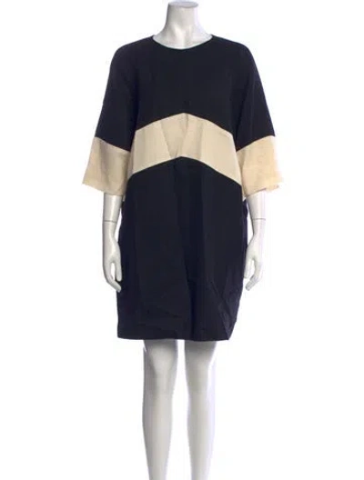 Pre-owned Lisa Perry Wool Mini Dress In Blue