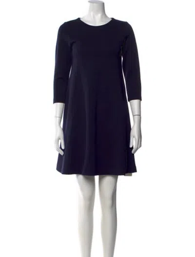 Pre-owned Lisa Perry Wool Mini Dress In Blue