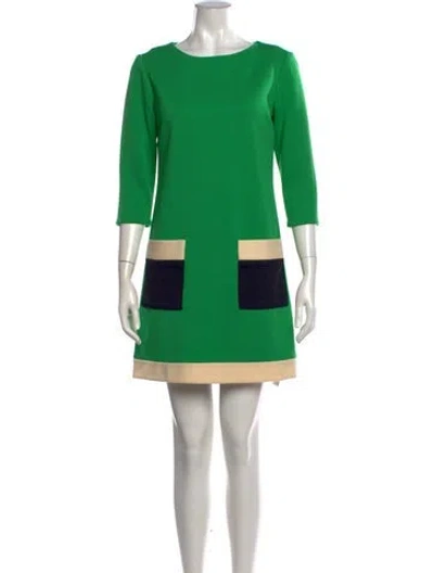 Pre-owned Lisa Perry Wool Mini Dress In Green