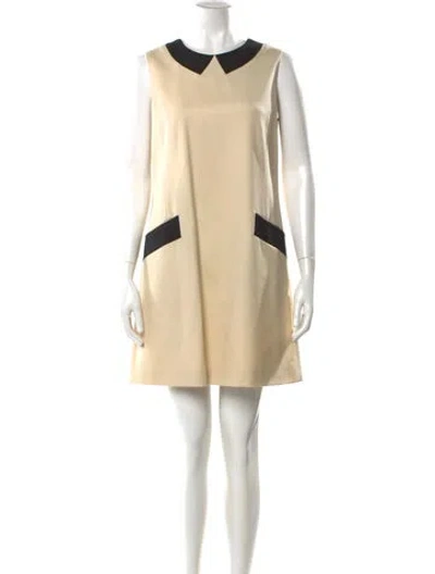 Pre-owned Lisa Perry Wool Mini Dress In Neutral