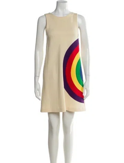 Pre-owned Lisa Perry Wool Mini Dress In Neutral