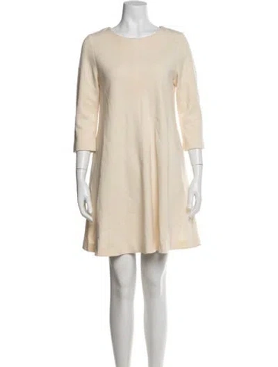 Pre-owned Lisa Perry Wool Mini Dress In Neutral
