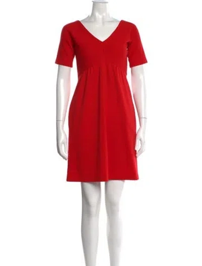 Pre-owned Lisa Perry Wool Mini Dress In Red