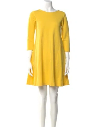 Pre-owned Lisa Perry Wool Mini Dress In Yellow