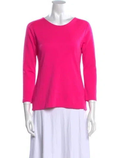 Pre-owned Lisa Perry Wool Scoop Neck T-shirt In Pink