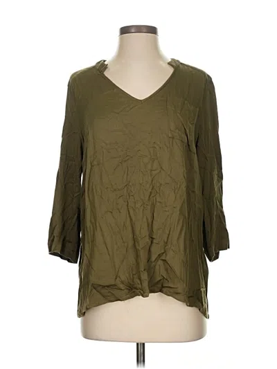 Pre-owned Lisa Rinna 3/4 Sleeve Blouse In Green
