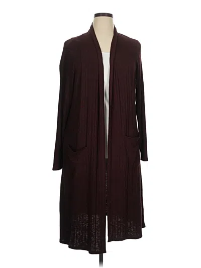 Pre-owned Lisa Rinna Cardigan Sweater In Burgundy