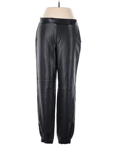 Pre-owned Lisa Rinna Faux Leather Pants In Black