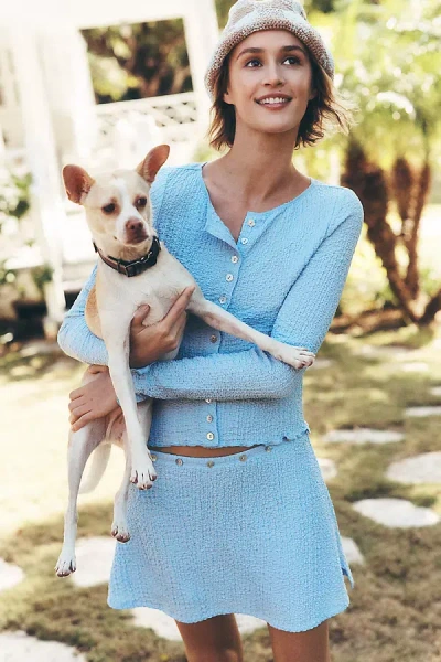 Lisa Says Gah Buttondown Long-sleeve Top In Blue