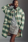 Lisa Says Gah Chelsea Plaid Coat Jacket In Green