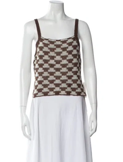 Pre-owned Lisa Says Gah Colorblock Pattern Square Neckline Top In Multi