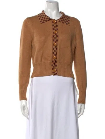 Pre-owned Lisa Says Gah Colorblock Pattern Sweater W/ Tags In Brown