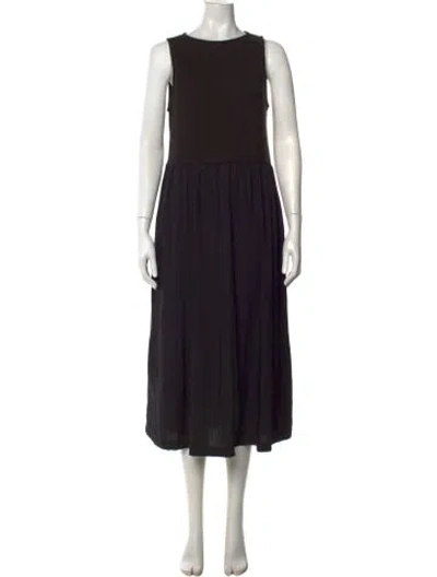 Pre-owned Lisa Says Gah Crew Neck Midi Length Dress In Black