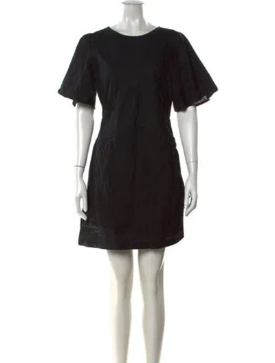 Pre-owned Lisa Says Gah Crew Neck Mini Dress In Black